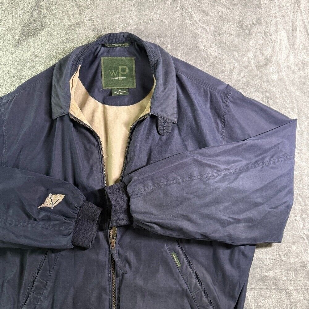 Vintage Weatherproof Golf Jacket Full Zip Lightweight Windbreaker Blue XL‎